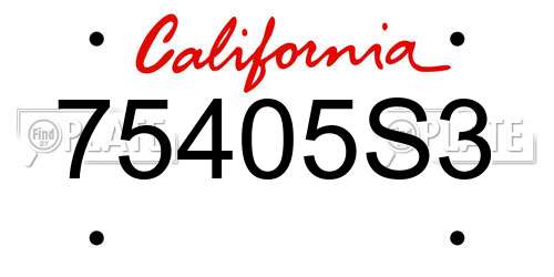 75405S3 California License Plate