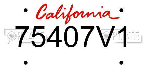 75407V1 California License Plate
