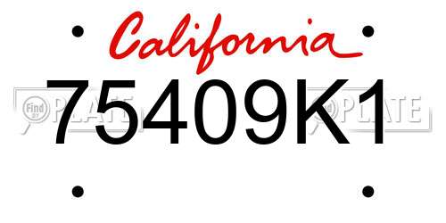 75409K1 California License Plate