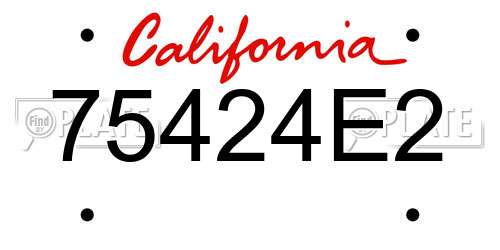 75424E2 California License Plate