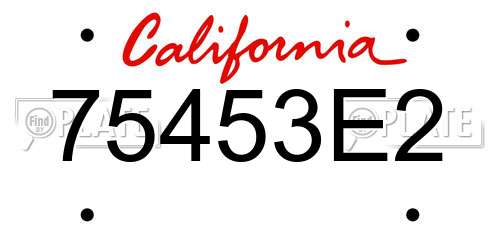 75453E2 California License Plate