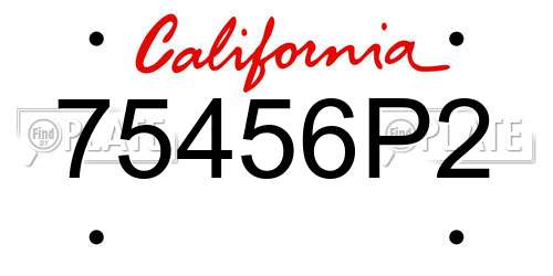 75456P2 California License Plate
