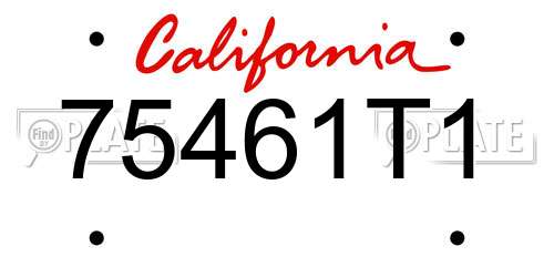 75461T1 California License Plate