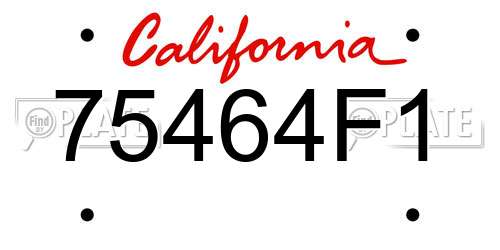 75464F1 California License Plate