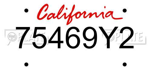 75469Y2 California License Plate