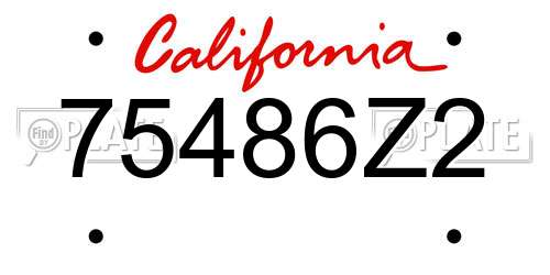 75486Z2 California License Plate