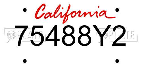 75488Y2 California License Plate