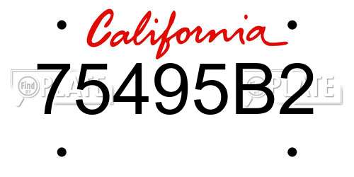 75495B2 California License Plate
