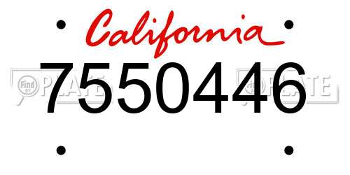 7550446 California License Plate