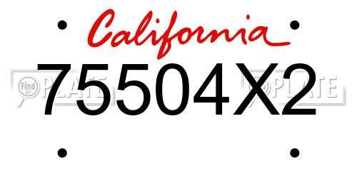 75504X2 California License Plate