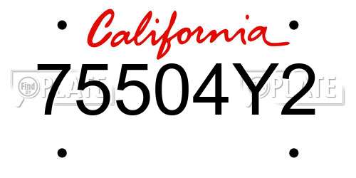 75504Y2 California License Plate