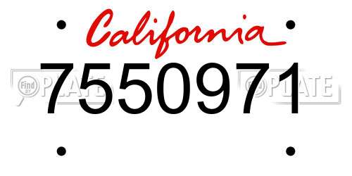 7550971 California License Plate
