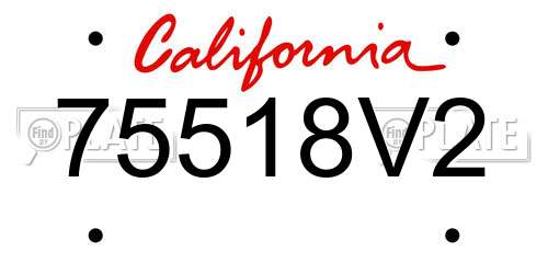 75518V2 California License Plate