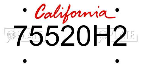 75520H2 California License Plate