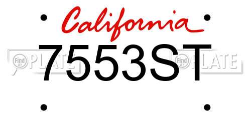 7553ST California License Plate
