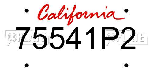 75541P2 California License Plate