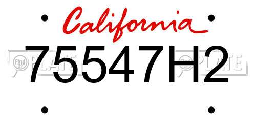 75547H2 California License Plate