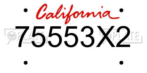 75553X2 California License Plate