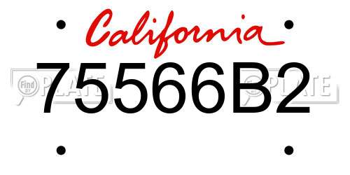 75566B2 California License Plate