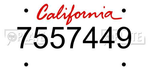 7557449 California License Plate
