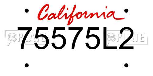 75575L2 California License Plate