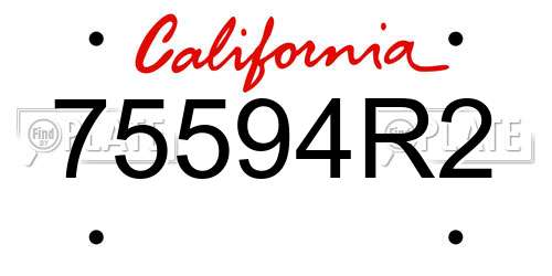 75594R2 California License Plate