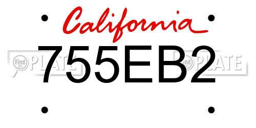 755EB2 California License Plate