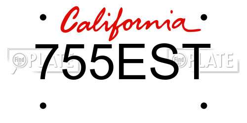 755EST California License Plate