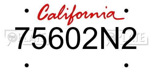 75602N2 California License Plate