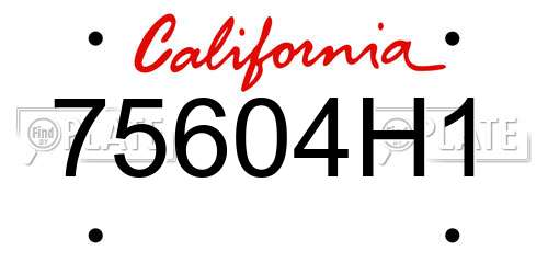 75604H1 California License Plate