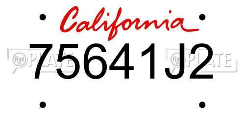 75641J2 California License Plate