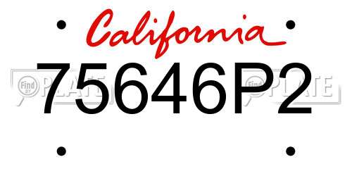 75646P2 California License Plate