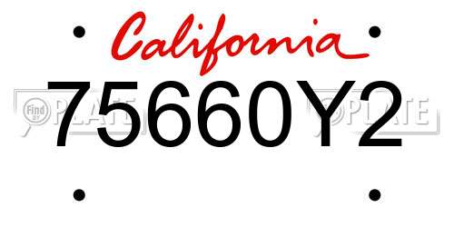 75660Y2 California License Plate