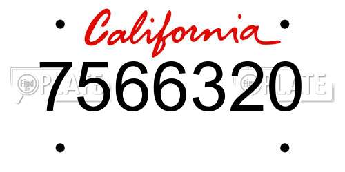 7566320 California License Plate