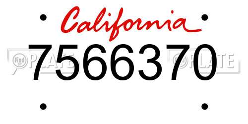 7566370 California License Plate