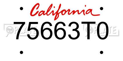 75663T0 California License Plate
