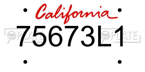 75673L1 California License Plate