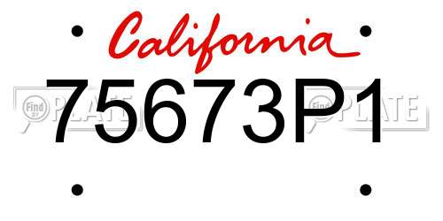 75673P1 California License Plate