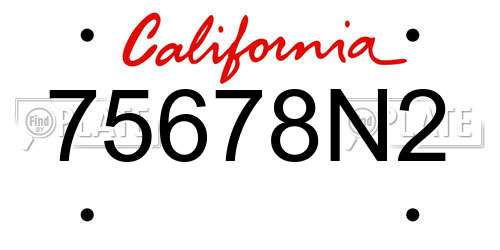 75678N2 California License Plate