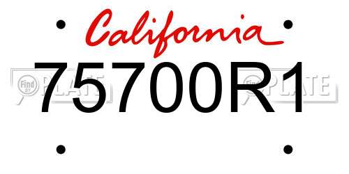 75700R1 California License Plate