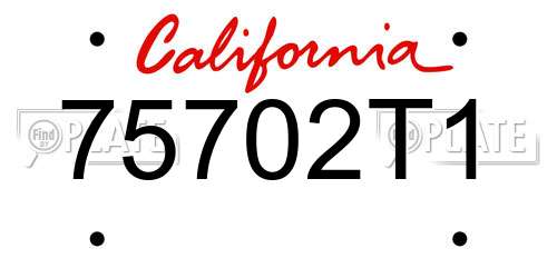 75702T1 California License Plate