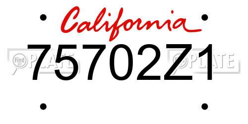 75702Z1 California License Plate