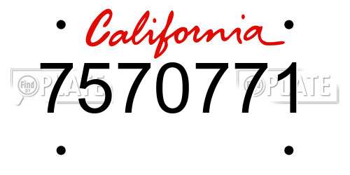 7570771 California License Plate