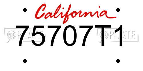 75707T1 California License Plate