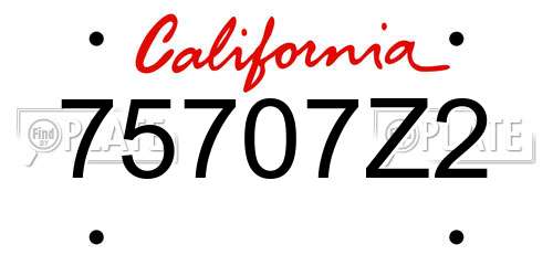 75707Z2 California License Plate