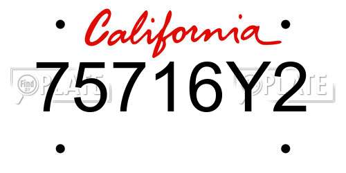 75716Y2 California License Plate
