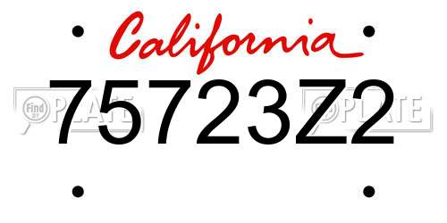 75723Z2 California License Plate