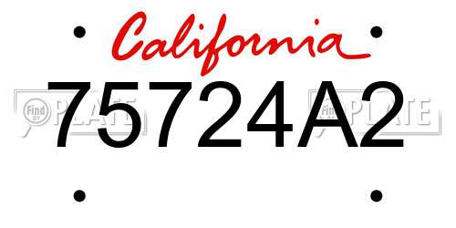 75724A2 California License Plate