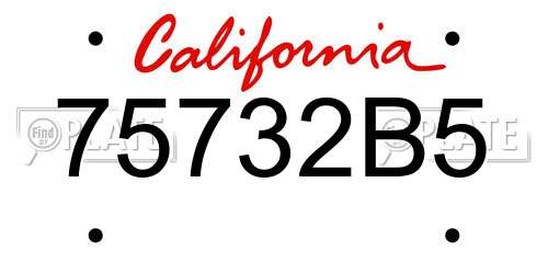 75732B5 California License Plate