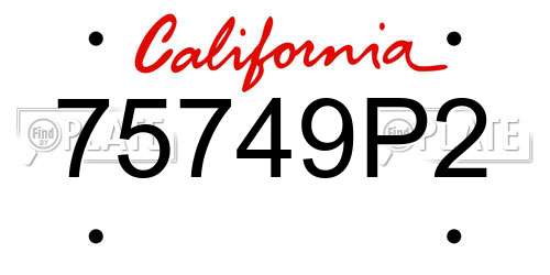 75749P2 California License Plate
